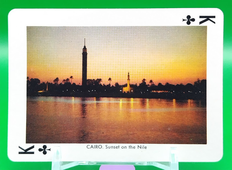 Sunset on the Nile / Egypt Souvenir Playing Card Spain Made Club K