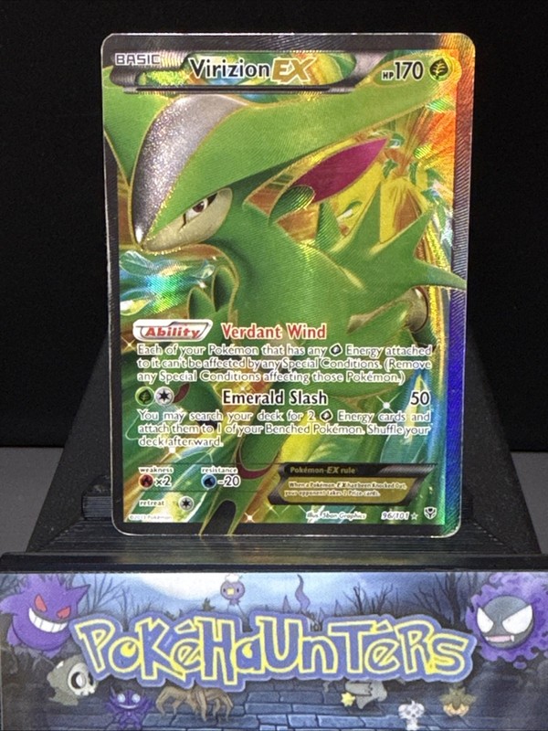 Pokemon Card Virizion EX 96/101 Plasma Blast Full Art Holo Rare Played