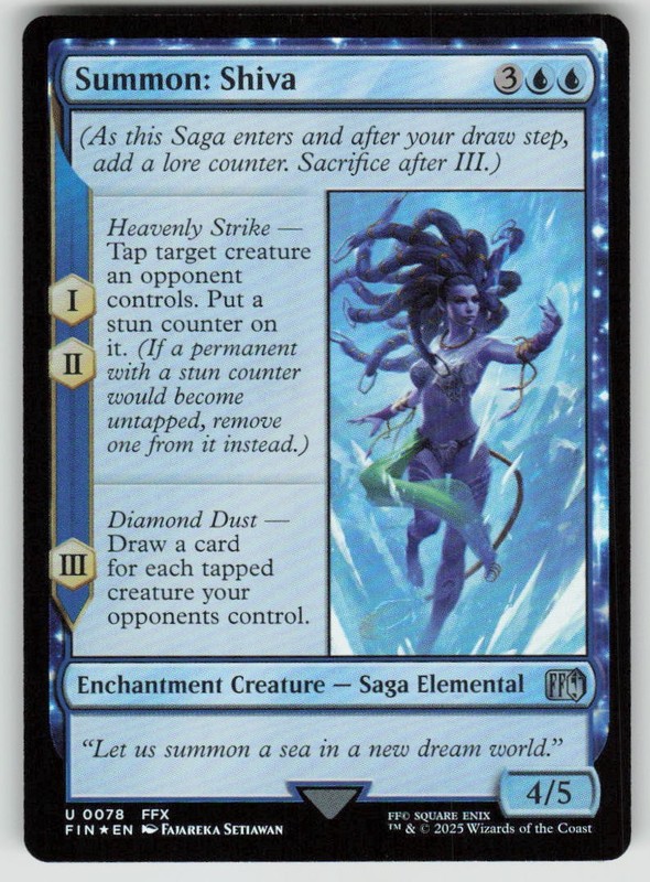 MAGIC: THE GATHERING SUMMON: SHIVA 78 UC FINAL FANTASY NM FOIL