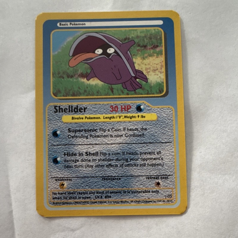 Funskool Pokémon TCG Shellder J05 30 HP Basic Water Regular Card English 2004