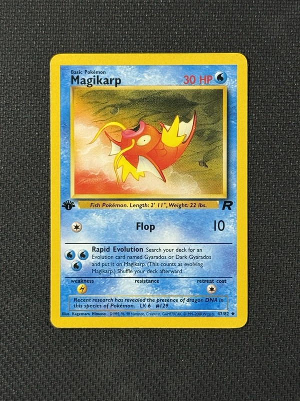 Pokémon TCG - Magikarp 47/82 Team Rocket 1st Edition Vintage WOTC Card | NM gallery