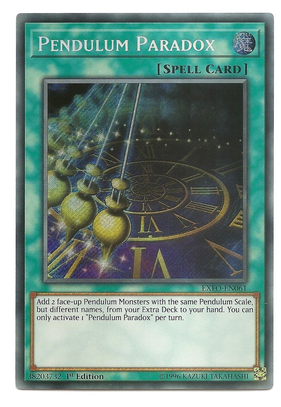 EXFO-EN061 Pendulum Paradox Secret Rare Yu-Gi-Oh Card 1st Edition New
