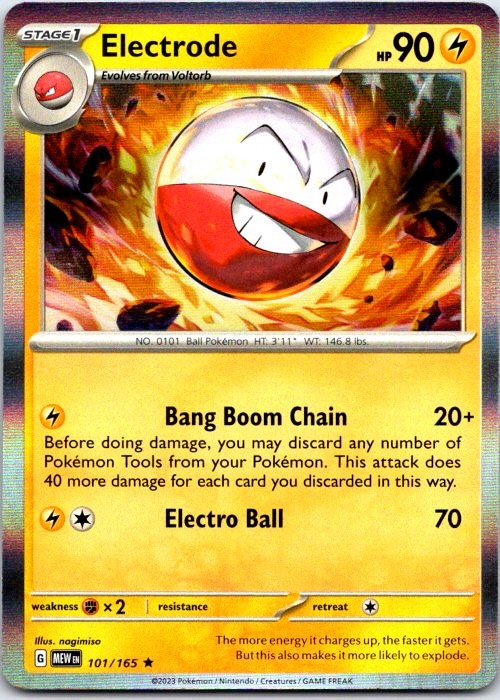 Electrode 101/165 Rare 151 Pokemon Near Mint