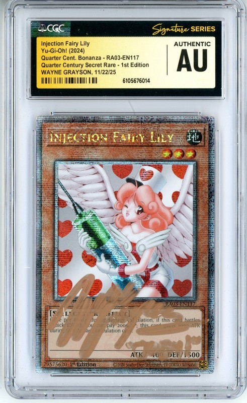 CGC Authentic Signed Wayne Grayson Injection Fairy Lily (QCSR) RA03-EN117 1st Ed