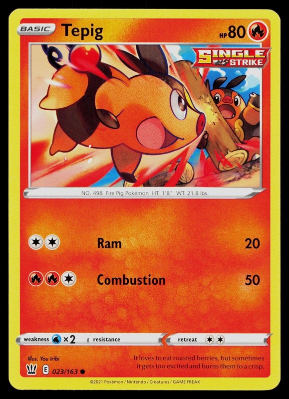 TEPIG 023/163 COMMON BATTLE STYLES POKEMON NM