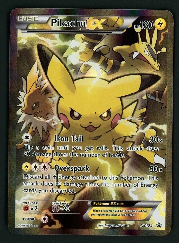 Pikachu EX XY124 Full Art Holo Black Star Promo Lightly Played LP