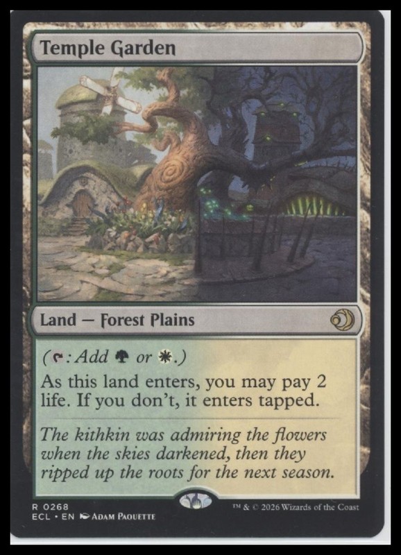 Temple Garden #268 – Lorwyn Eclipsed | MTG Dual Land | Plains Forest