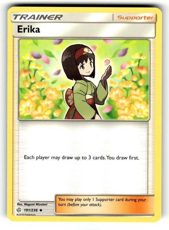 Erika 191/236 Uncommon Cosmic Eclipse Pokemon Near Mint