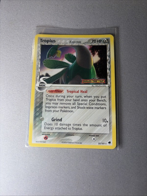 2006 POKEMON EX DRAGON FRONTIERS #23/101 TROPIUS DELTA SPECIES HOLO STAMPED