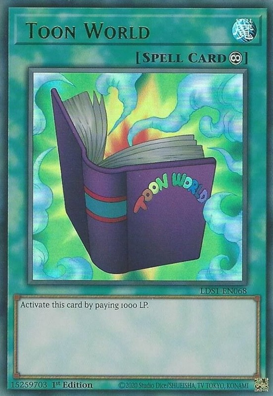 YUGIOH: 1X Toon World (Green) LDS1-EN068 Ultra Rare NM