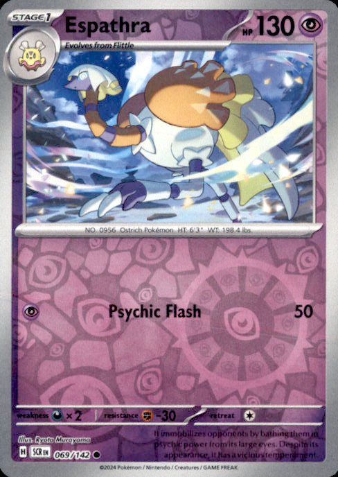 Espathra Reverse Holo Common SV07: Stellar Crown 069/142 NM Ryota Murayama 2024