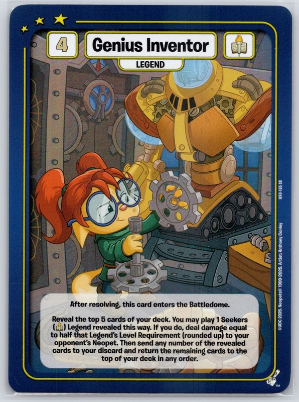 Genius Inventor Foil #165 SR | Neopets Battledome TCG – War for the Obelisk