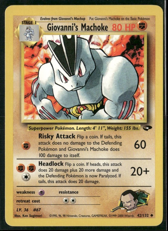 Giovanni’s Machoke 42/132 Uncommon Gym Challenge Pokemon Lightly Played