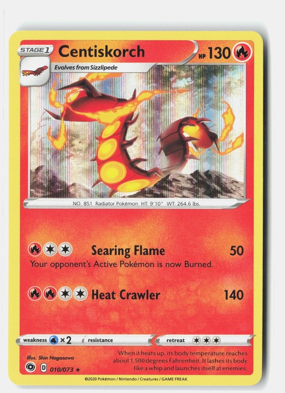 Centiskorch Holo Rare Holo Champion’s Path 10/73 NM Shin Nagasawa