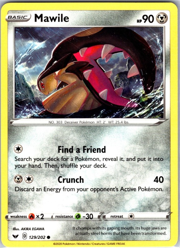 Mawile 129/202 Common SWSH01: Sword & Shield Base Set Pokemon NM