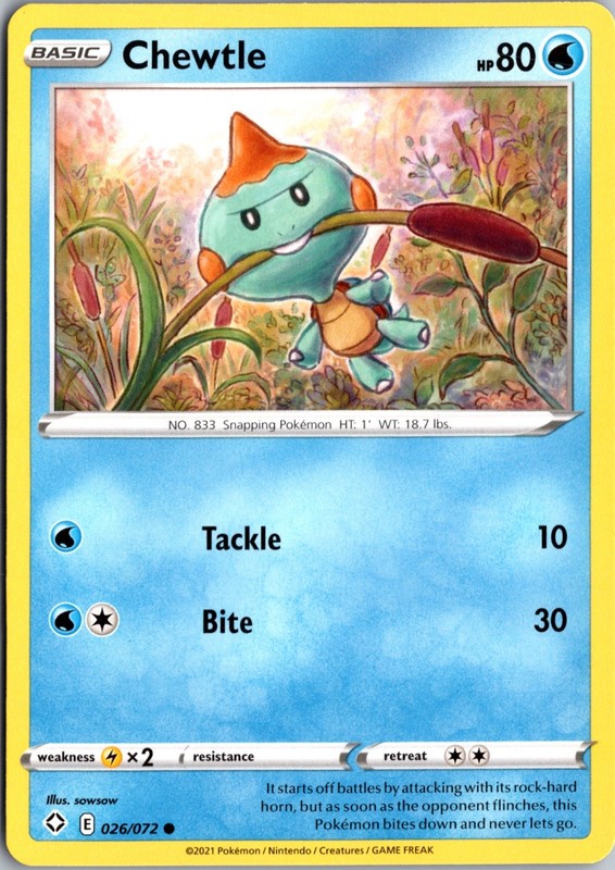 Chewtle Common Shining Fates 026/072 NM