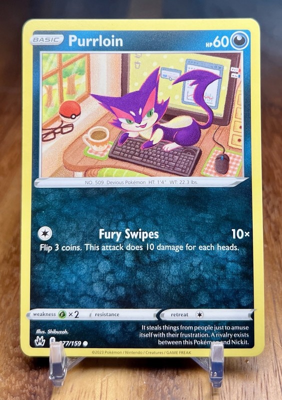 Purrloin 077/159 Common Crown Zenith Pokemon Near Mint