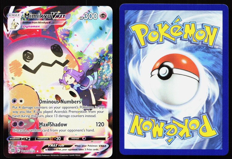 MIMIKYU VMAX TG17/TG30 HOLO VMAX RARE BRILLIANT STARS TRAINER GALLERY POKEMON NM gallery