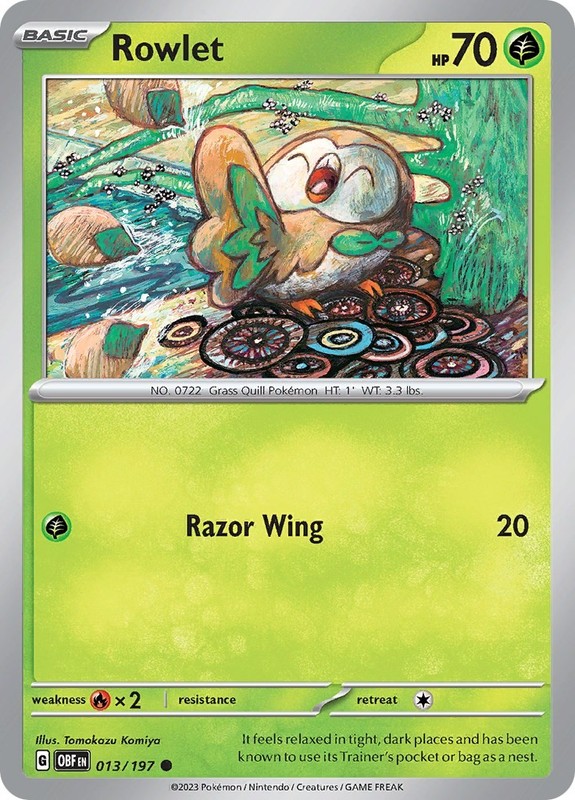Rowlet – 013/197 – SV03: Obsidian Flames – NM
