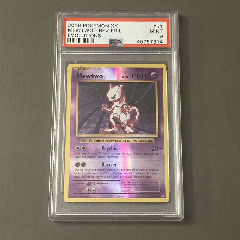 Pokemon TCG: Mewtwo 51/108 XY Evolutions Reverse Holo PSA 9