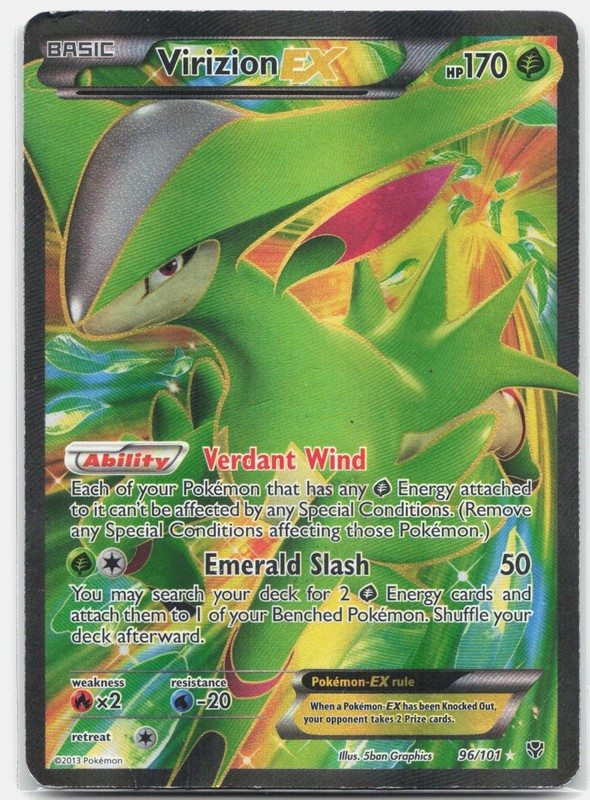 Virizion EX (Full Art) Ultra Rare Plasma Blast PLB Grass Holo 96/101 2013 HP