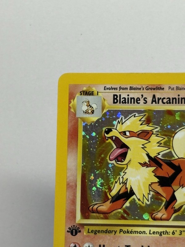 SWIRL Blaine's Arcanine 1/132 Gym Challenge Holo 1st Edition READ DESCRIPTION gallery