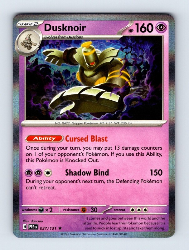 Dusknoir – Prismatic Evolutions 037/131 – Holo Rare – NM – Pokémon TCG