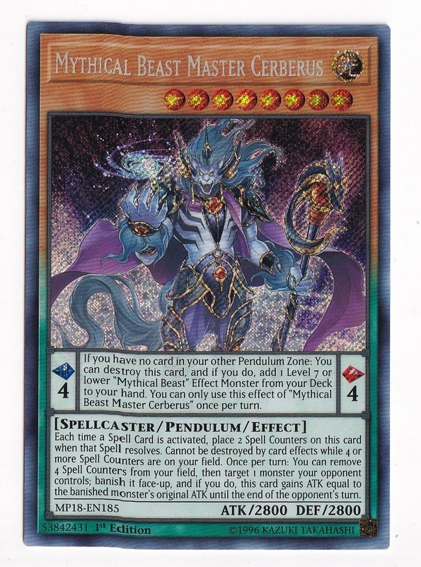 Mythical Beast Master Cerberus MP18-EN185 2018 Mega-Tins Mega Pack 1st Edition