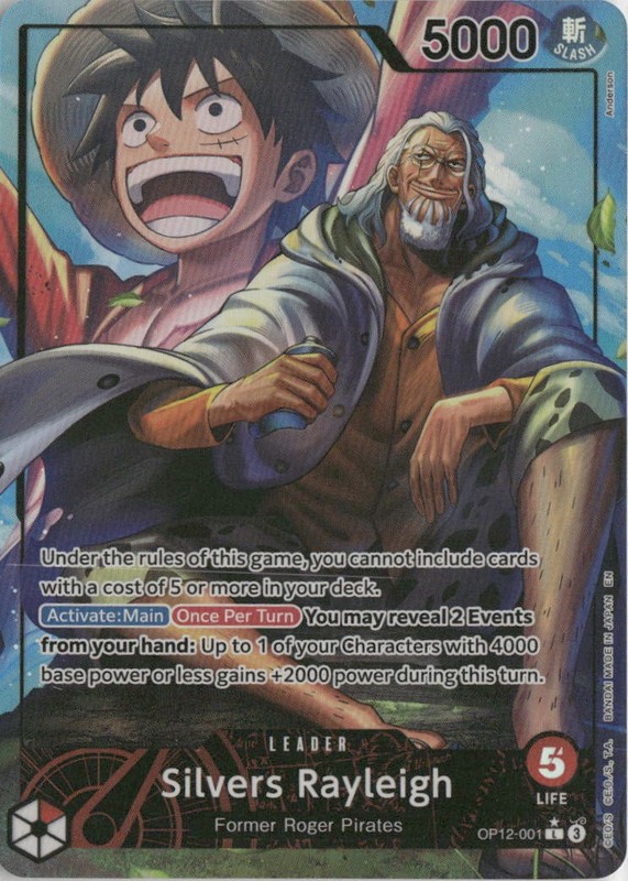 One Piece TCG Silvers Rayleigh Alt Art Foil Legacy of the Master #OP12-001 NM