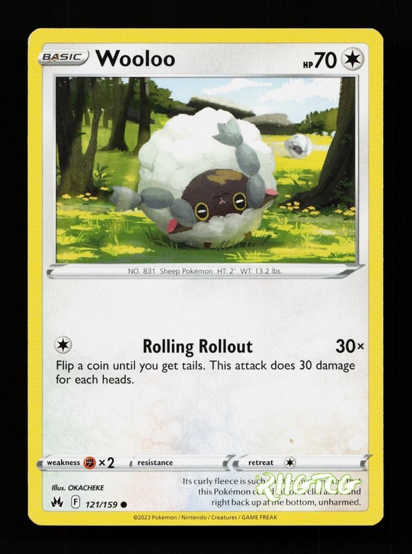 Wooloo 121/159 Crown Zenith LP Pokemon