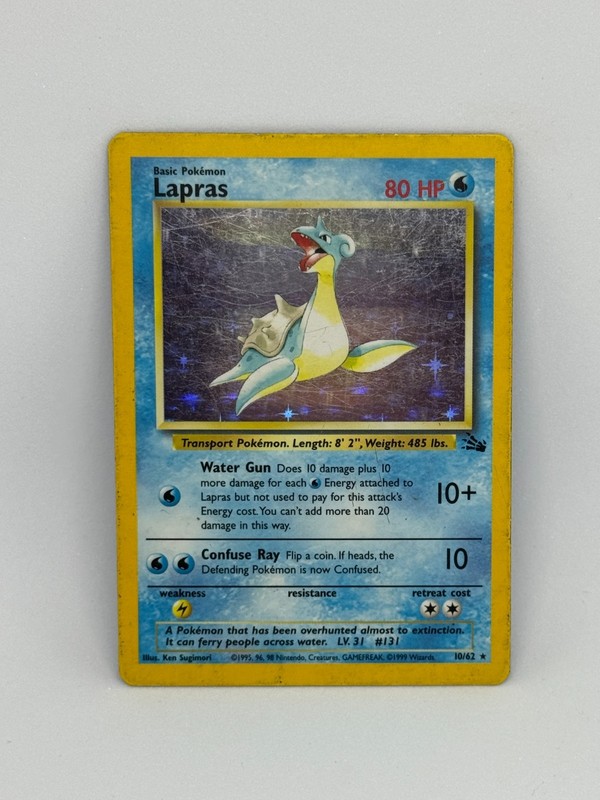 Pokemon Card Lapras 10/62 Fossil HOLO RARE – MP