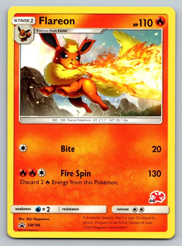 Flareon – (#44 Charizard Stamped) Promo Normal Battle Academy SM186 LP