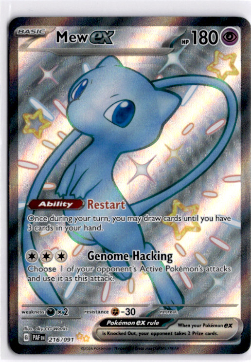 Mew ex – NM, SV: Paldean Fates 216/091 – Holo