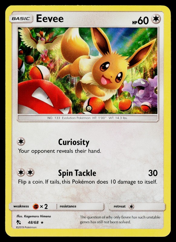Eevee (48) 48/68 Hidden Fates Holo Rare