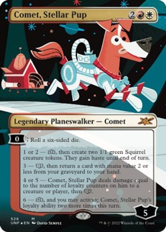 Comet, Stellar Pup (Borderless) (Galaxy Foil) #526 (NM) Unfinity MTG