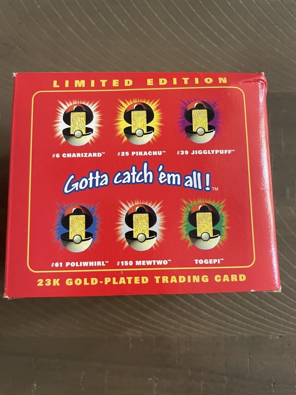 Pokémon Togepi 1999 23K Gold Plated Trading Card Original Packaging Red - SEALED gallery