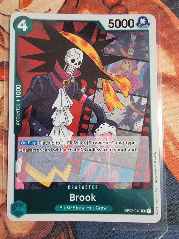 One Piece CCG Brook OP02-040 R Paramount War English Foil Rare NM