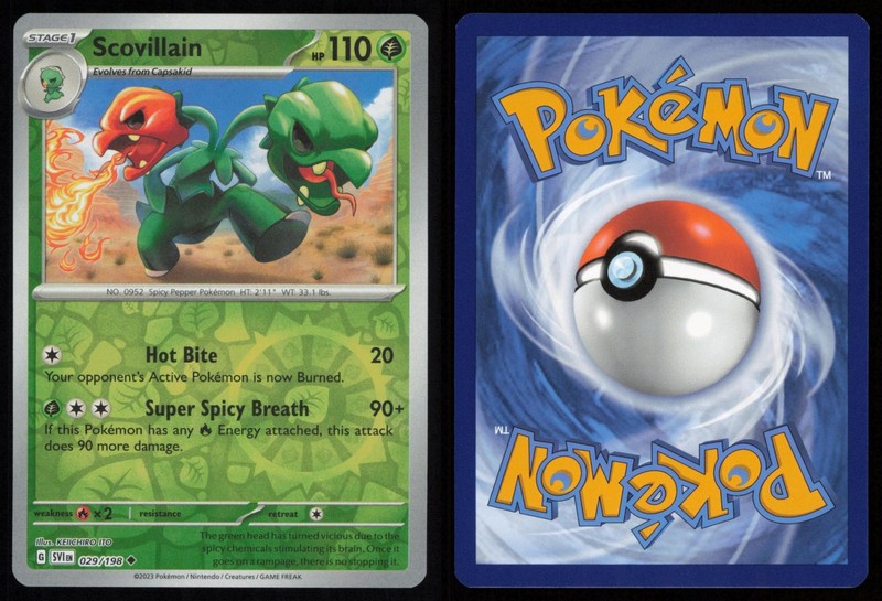 Scovillain 029/198 Reverse Holo Uncommon Pokemon Scarlet & Violet SVI NM gallery