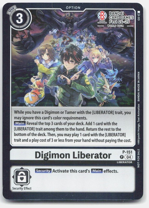 Digimon Liberator P-151 BANDAI Card Games Fest 24-25 World Foil Promo Digimon NM