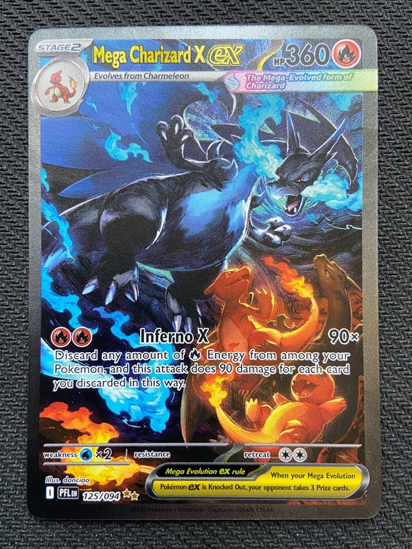 Pokemon 2025 Phantasmal Flames Mega Charizard X ex 125/094 SIR – MINT