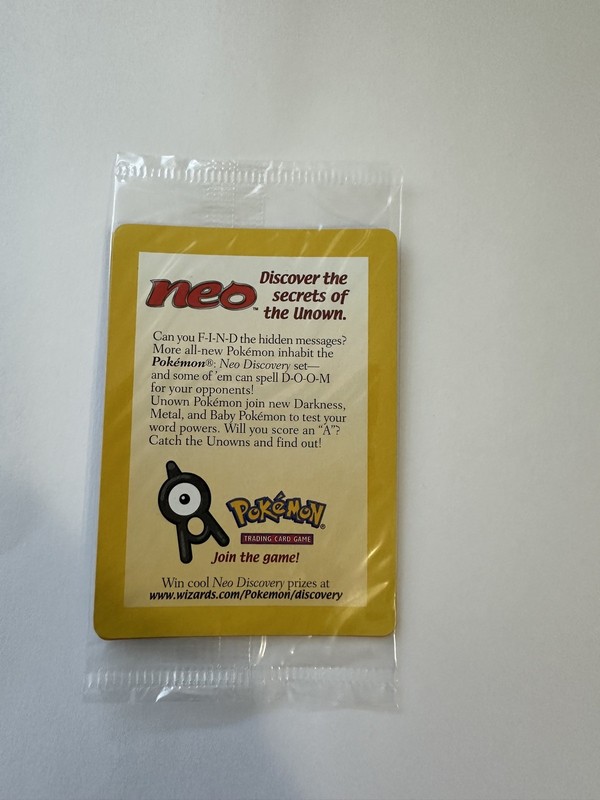 Sealed 2001 Entei Reverse Holo Pokemon Neo Discovery Black Star Movie Promo VTG gallery
