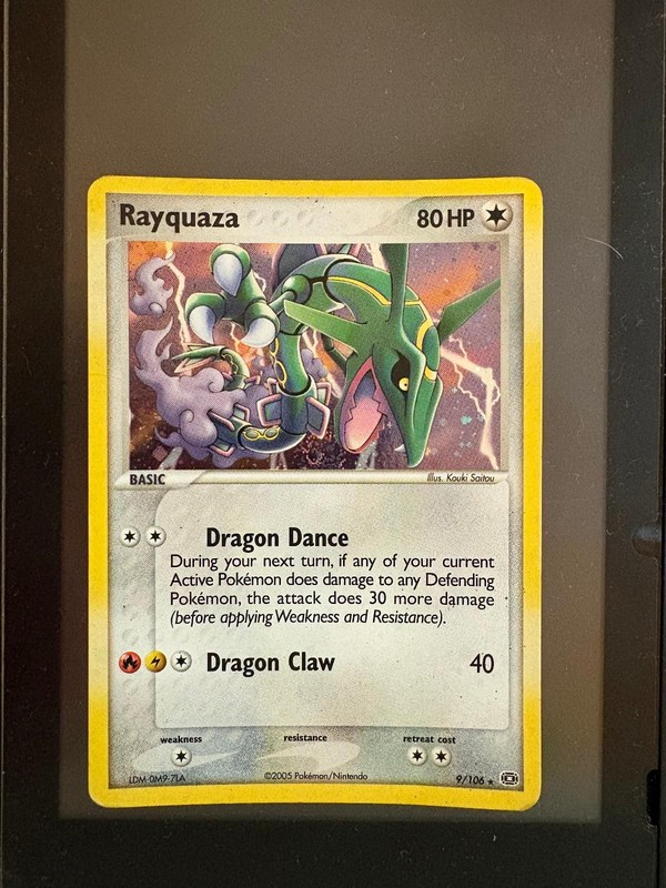 Rayquaza 9/106 Holo Rare Emerald Holo Heavily Played