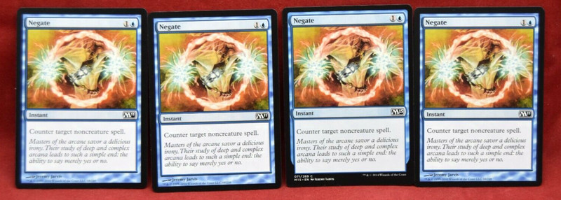 MTG Mono Blue Instant Negate lot of 4 M11 Magic the Gathering Jeremy Jarvis 7665