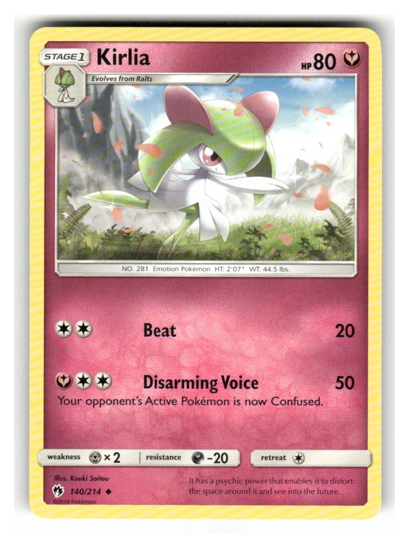 Kirlia 140/214 Uncommon Lost Thunder Pokemon Lightly Played