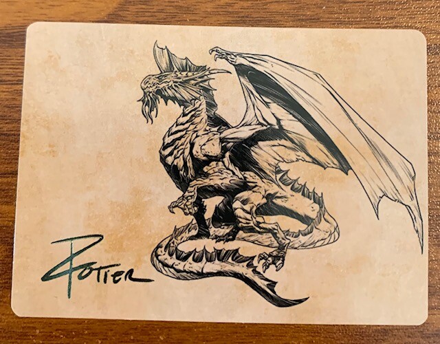 2022 Wizard of the Coast Commander Legends Ancient Silver Dragon #47/81 Gold Sig