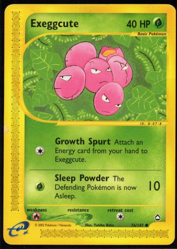 Exeggcute 76/147 Common Aquapolis Heavily Played