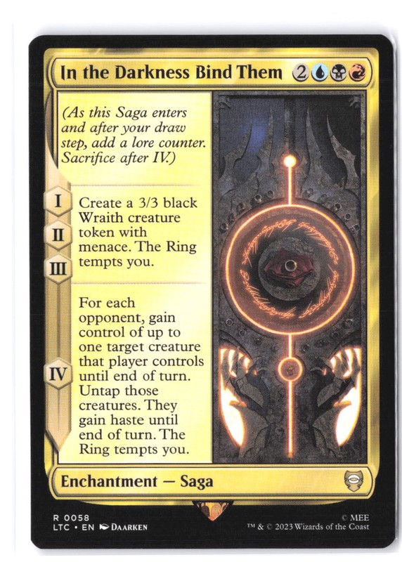 In the Darkness Bind Them 58 NM Commander: The Lord of the Rings