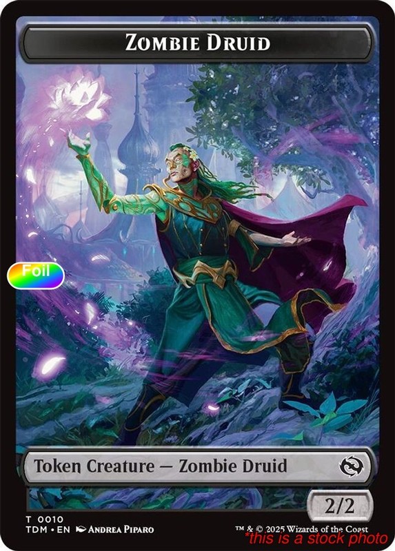 Zombie Druid // Treasure Double-Sided Token [Magic TDM – 10 // 16] Foil