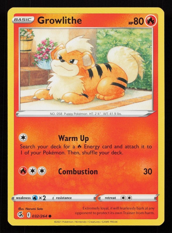 Growlithe 032/264 Common Fusion Strike Pokemon NM