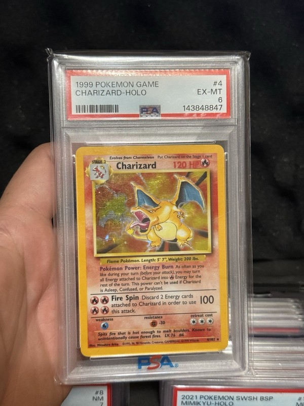 Charizard Holo 1999 Pokemon TCG PSA 6 #4 EX-MT Base Set 1 #4/102